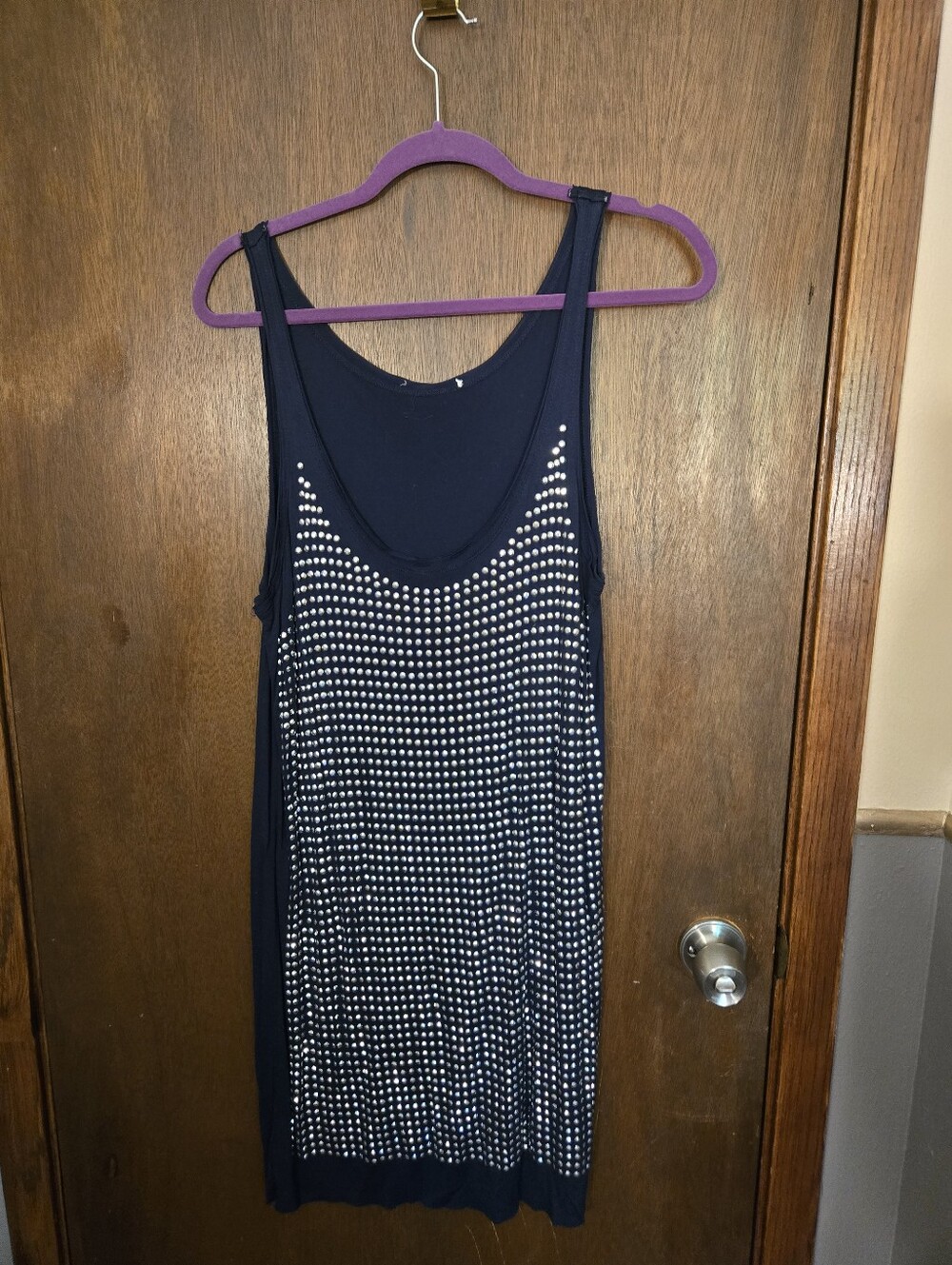 Navy Tank Studded Shift Dress Michael Kors Large Tag Removed
